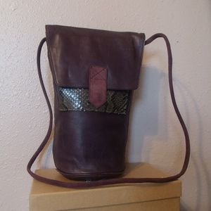 Benelli Roma Purple/Gray Snakeskin/Suede Bag